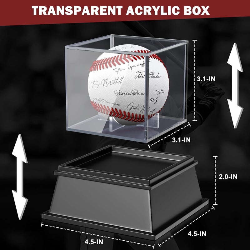 Leffis Baseball Display Case, Baseball Holder Display Case, Acrylic UV Protected Baseball Case for Display, for Autographed Baseball - Image 3